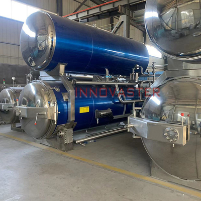 Processo di sterilizzazione a vapore in autoclave per alimenti imballati, pollame in scatola e carne bovina