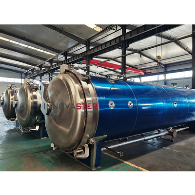 1 kW di sterilizzazione fisica Autoclave rotante di grandi dimensioni per impianti di lavorazione del latte in bottiglia di vetro