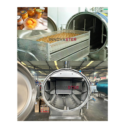 Autoclave a spruzzo d'acqua multifunzione 1100*1200*1500MM per la sterilizzazione di alimenti per animali domestici bagnati e latte di cocco