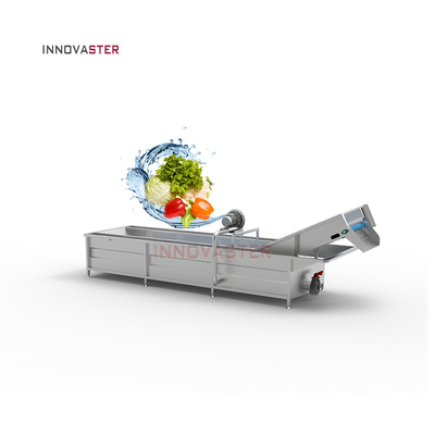 Lavatrice a bolla d'aria industriale automatica argento per ortaggi a foglia di frutta