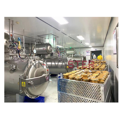 380V Vapore Spray Acqua Vaso Bottoni di vetro in scatola Preparati per il consumo di cibo Autoclave Retort Machine