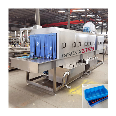 Tunnel di lavaggio dei pallet industriali personalizzato per scatole e contenitori di scatole di plastica