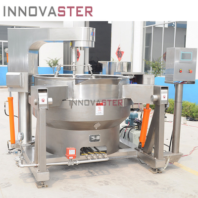 Macchina per la trasformazione alimentare planetaria ad inclinazione automatica con agitatore e sistema di riscaldamento