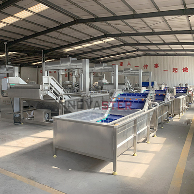 Lavatrice automatica per la lavorazione delle foglie di verdura per insalate con dimensioni 6000*1400*2400