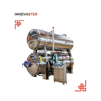 Autoclave orizzontale industriale a vapore medio per la trasformazione di sacchetti retorti