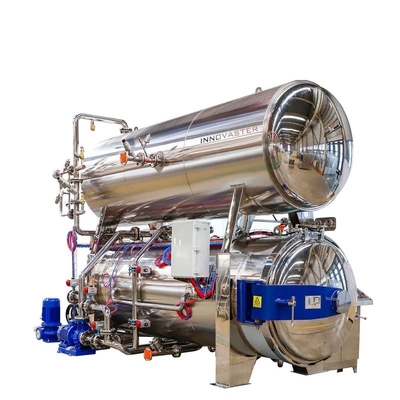 Autoclave orizzontale industriale a vapore medio per la trasformazione di sacchetti retorti