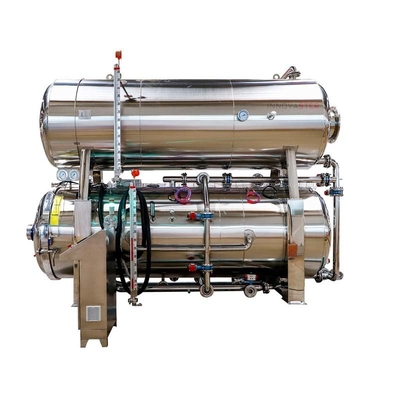 Autoclave orizzontale industriale a vapore medio per la trasformazione di sacchetti retorti
