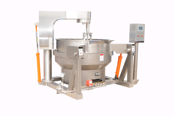 100-600L Capacità di riscaldamento automatico a gas Cottone da cucina con giacca per la salsa Multi-agitatore