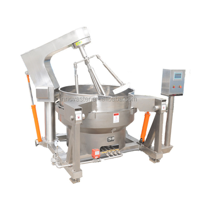 100-600L Capacità di riscaldamento automatico a gas Cottone da cucina con giacca per la salsa Multi-agitatore