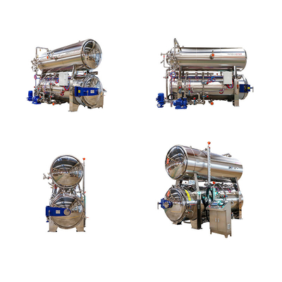 Autoclave orizzontale industriale a vapore medio per la trasformazione di sacchetti retorti