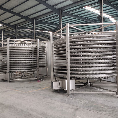 Macchina di congelazione a spirale per gamberetti, pesce e formaggio IQF industriale con un tasto a tocco