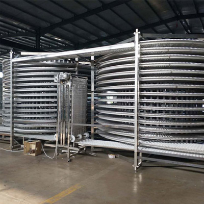Macchina di congelazione a spirale per gamberetti, pesce e formaggio IQF industriale con un tasto a tocco