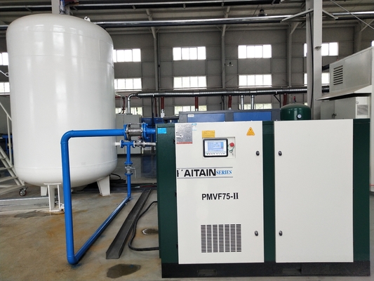 Compressore ad aria lubrificata 75kw 100HP Magnete permanente Invertitore a due fasi a vite